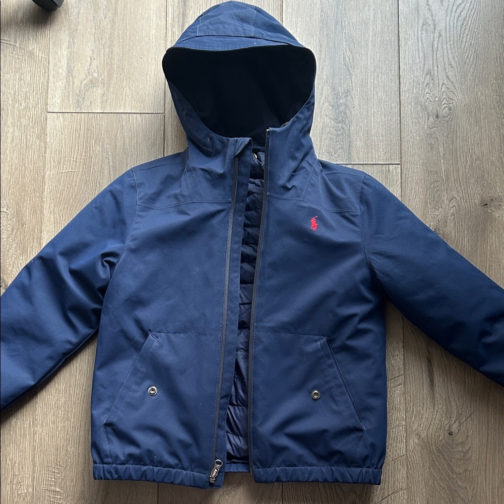 Ralph Lauren Kids Navy Blue Hooded 2 in one Jacket